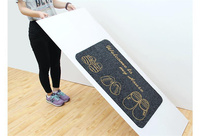 Tapis d'entrée en polyester à boucles tuftées pour l'intérieur et l'extérieur, adapté aux animaux domestiques, facile à nettoyer, antidérapant, personnalisable et lavable