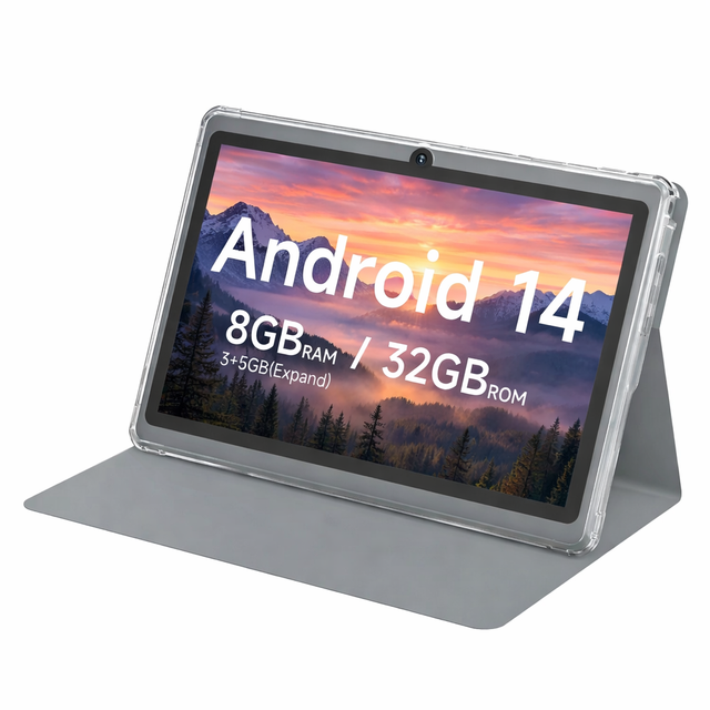 7 Inch Android 14 Tablet PC MTK8766 Quad Core 3+5GB RAM 32GB ROM IPS Display Dual Camera WiFi 2.4G/5G Bluetooth Business Tablet