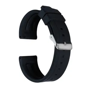 사다 22*20mm 두 조각 블랙 고무 손목 시계 팔찌 스트랩 세이코 시계 시리즈