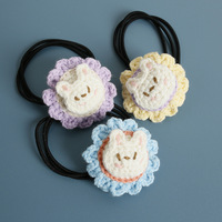 Accessoires pour cheveux faits main, style célébrité internet, lapin mignon et fleur, pour cadeaux de Nouvel An et d'anniversaire
