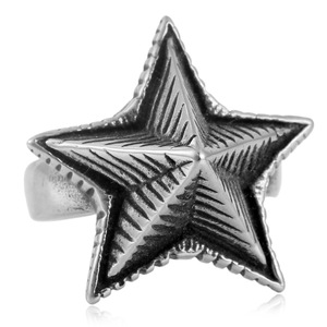 Anillo de Estrella para Hombre, Plata Tibetana, Diseño Geométrico de Cinco Puntas, Joyería de Uso Diario 213043 - Product Image 5