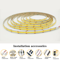 Tira de Luz LED COB CCT de 5m/10m en Rollo, Alta Densidad 512, 600, 608, 640 LED, Control Inteligente por Aplicación y Control Remoto, PCB de Cobre de 5mm/8mm/10mm