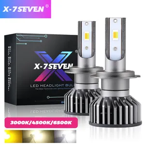 X7SEVEN çok rekabetçi fiyat araba far 9005 9006 h1 h4 h7 h11 75w 7500lm yüksek güç LED far lambaları araba için