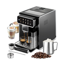 Machine à Café Expresso Commerciale Électrique Automatique Multifonction à Écran Tactile Professionnelle avec Mousseur à Lait