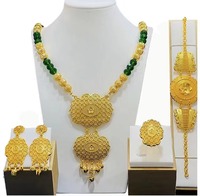 Conjunto de joias para casamento, conjunto de joias estilo indiano para mulheres, estilo saudita, dubai, 24k, banhado a ouro