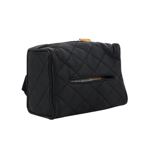 Caja de pañuelos para coche, funda trasera de cuero portátil para asiento, 17x11,5x7,5 cm, patrón de diamantes para uso en el interior del coche - Product Image 5