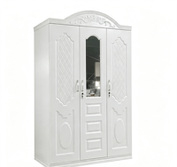 Armoire 3 portes avec miroir, en métal, pour chambre à coucher, rangement de vêtements, modèle très vendu