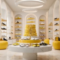 Étagère de présentation de chaussures en métal tendance, unité d'étagérage moderne pour la décoration intérieure et l'exposition des magasins de chaussures