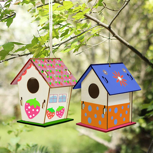 DIY kuş besleyici seti DIY ahşap sanat el sanatları DIY kuş evi seti çocuklar - Product Image 6