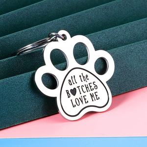 사용자 정의 DIY 도매 은색 발톱 개 태그 레터링 섬세한 간단한 금속 태그 - Product Image 5