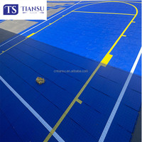 Revêtement de sol sportif modulaire en grille emboîtable TPV pour terrains de volley-ball, de basketball et de tennis, pour usage sportif