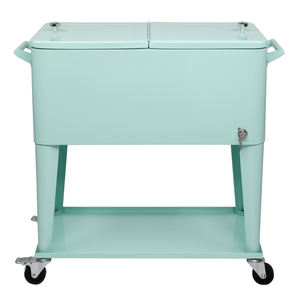Carrito de Aislamiento de Plástico Rectangular 91x845x385cm Verde Menta - Product Image 6
