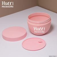 Pots cosmétiques en plastique rose personnalisés de 8 oz (250 g) pour emballages de beurre corporel et de crème pour le visage avec couvercles en plastique