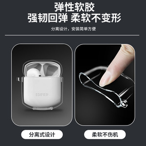Étui transparent antichoc en plastique pour écouteurs avec finition givrée et design moulé sur mesure - Product Image 4