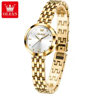 OLEVS jam tangan olahraga wanita, arloji trendi baru 9992, perhiasan berlian wanita bersinar, desain untuk anak perempuan