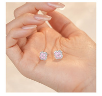 Boucles d'oreilles trèfle en argent sterling 925, trèfle coloré en zircone cubique, bijoux fins et élégants, cadeau pour femmes et filles