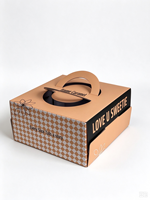 Boîte à gâteau pliable en papier avec poignée, personnalisée et imprimée, pour l'emballage de gâteaux d'anniversaire, pour boulangerie, dessert