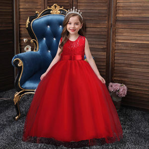 Vestido de Encaje de Alta Gama para Niñas Mayores, Vestido Formal Personalizado al por Mayor, Chaleco sin Mangas, Vestido Largo Abullonado para Boda o Noche - Product Image 4