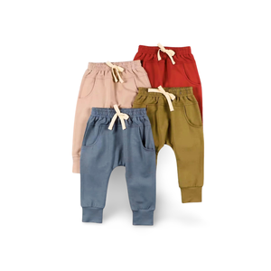 빈티지 스타일 키즈 대나무 땀 바지 소년 소녀를위한 캐주얼 스트레이트 레깅스 아기 조거 바닥 바지 편안한 원단으로 만든 - Product Image 3