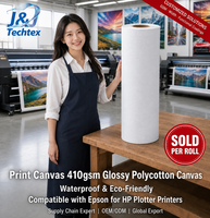 [Se Vende por Rollo] Lienzo para Impresión de 410 g/m², Lienzo de Polialgodón Brillante Resistente al Agua, Compatible con Impresoras Epson y HP Plotter