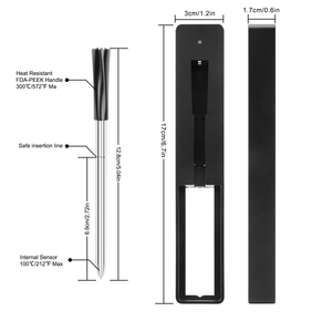เทอร์โมมิเตอร์วัดอุณหภูมิเนื้อแบบดิจิตอลไร้สายบลูทูธ พร้อมหัววัดแบบชาร์จ USB กันน้ำระดับ IP67 ควบคุมผ่านแอปสมาร์ทโฟน สำหรับทำบาร์บีคิวและเตาอบ - Product Image 3