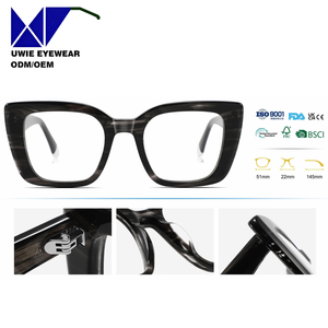 Gafas de Acetato con Lentes Planas, Montura Redonda 51-20-145, Bisagras Metálicas, Protección UV400, Anti-Radiación, Visión Nocturna, Cómodas, Estilo Personalizado, Empaque - Product Image 2