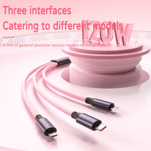 Cable de Carga Rápida 3 en 1 de Silicona Líquida de 120 W: IP/Tipo-C/Micro para Teléfono y Dispositivo - Product Image 6