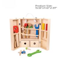 Juego de Herramientas de madera para carpintero, nuevo diseño, educativo, juguete de madera de imitación