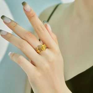 Dylam Fancy Stylish Jewelry Women 925 Sterling <b>Silver</b> Rhodium 18K Gold Plated <b>Adjustable</b> Rotatable Rose Flower Anxiety <b>Rings</b> - Product Image 5