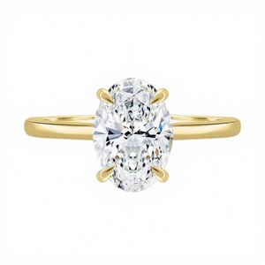 Bague en argent massif avec moissanite 1-5 carats, certificat GRA, VS D, personnalisable, style solitaire classique, taille ovale, bijoux de fiançailles - Product Image 2