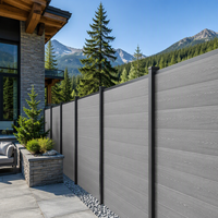 Panel Pagar WPC Abu-abu Muda Komposit Co-extruded Bebas Perawatan untuk Kolam Renang Alpine Lodge Kanada
