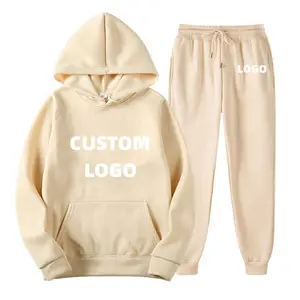 Hoge Kwaliteit Trainingspak Groothandel Sweatshirts Custom Digitaal Print Fleece Katoen Plus Size Essentiële Heren Hoodie Set