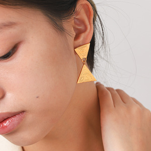 Pendientes de Acero Inoxidable Hipoalergénicos con Hilo en Relieve, Pendientes Irregulares Texturizados, Pendientes de Moda para Mujer, Decoración Diaria, Joyería al por Mayor - Product Image 2