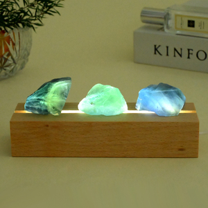 Lámpara de Mesa de Cristal Curativo al por Mayor con Base de Madera y Piedra Natural para Decoración del Hogar - Product Image 6
