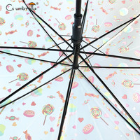 YS-1082 Parapluie automatique pour adultes, style droit, avec poignée en plastique et cadre métallique, impression personnalisée, écologique, en POE, fourni par l'usine