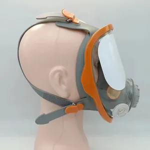 PPE PLUS 2023 nouveau design couleur orange, boîte de masque à gaz de haute qualité en silicone anti poussière et toxique, masque facial complet respirateur