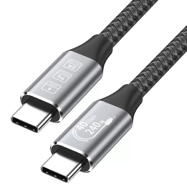 USB4 Full Function Fast Charging Data Cable 48V 5A PD3.1 QC5.0 PD 240W 40Gbps 8K 1.5m Type C to Type C Computer Cable Stock