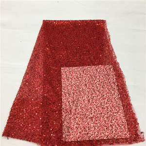 Luminic Green Sequin <strong>Fabric</strong> Gala Dinner Fashion Dress Sequins Mesh <strong>Lace</strong> <strong>Fabric</strong> <strong>Heavy</strong> Green Sequins <strong>Lace</strong> Latest - Product Image 3