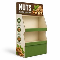 Rak Display Kardus Ramah Lingkungan dengan Logo Custom untuk Permen, Kacang, dan Cokelat