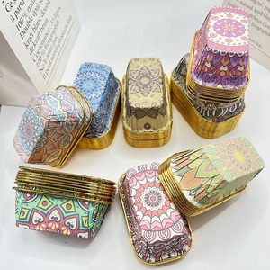 Nouveaux gobelets à <span class=keywords><strong>pâtisserie</strong></span> rectangulaires jetables à motif du Moyen-Orient, à bord doré, style arabe, compatibles micro-ondes - Product Image 2