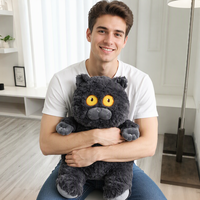 Boneka Mata Besar Manis, Mainan Hewan Isi Lembut dari Serat Polvester, Ekspresi Lucu, Boneka Peluk untuk Anak-Anak