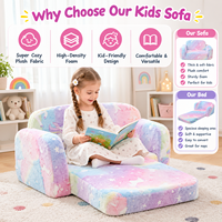 Canapé-lit modulaire convertible en mousse personnalisé pour enfants, fauteuil pour filles et garçons, canapé confortable pour tout-petits pour jouer, lire et faire la sieste