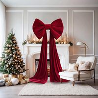 Grand nœud géant en velours rouge de Noël en gros pour centres commerciaux, décors de mariage, murs, événements extérieurs, décorations de Noël