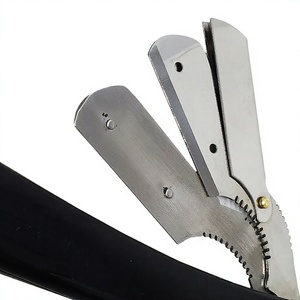 IKZARSA I-BWR-01 <b>Straight</b> Razor Stainless Steel Blade Single Blade Black Buffalo Horn Handle Barber Shop Personal Use - Product Image 6