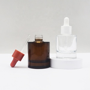 Vuông vai tinh dầu nhỏ giọt Chai Thủy Tinh Huyết thanh 30ml 50ml chăm sóc da bao bì chai tròn Hot Bán nâu hổ phách mỹ phẩm - Product Image 3