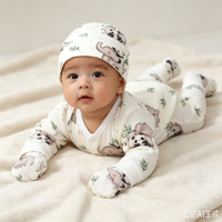 Ensemble personnalisé de chapeaux, gants et chaussures pour bébés unisexes, imprimé animal rayé, coton biologique ultra doux et respirant, pour toutes les saisons
