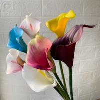Lys Calla artificiels modernes de haute qualité en latex blanc et rouge bordeaux, toucher réel, pour la maison, les mariages, la fête des mères, la décoration de table