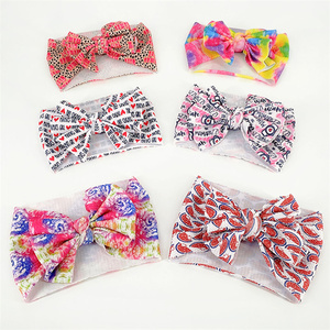 Nouveaux accessoires pour <span class=keywords><strong>cheveux</strong></span> pour enfants, <span class=keywords><strong>bandeau</strong></span> en tissu DIY avec nœud papillon imprimé pour bébé, <span class=keywords><strong>bandeau</strong></span> pour <span class=keywords><strong>cheveux</strong></span> - Product Image 5