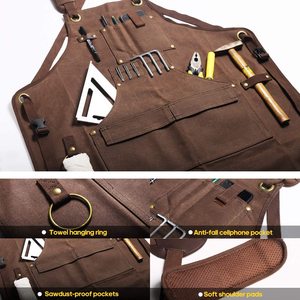 <span class=keywords><strong>Tablier</strong></span> de cuisine en coton et <span class=keywords><strong>lin</strong></span> pour hommes, accessoire de travail en cuir, de peinture agricole, durable, avec impression sur mesure - Product Image 3