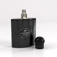 Flacon de parfum en verre OEM 25 ml 50 ml 80 ml, flacons de parfum ovales et rectangulaires noirs en verre, adaptés à l'étiquetage avec bouchon pompe